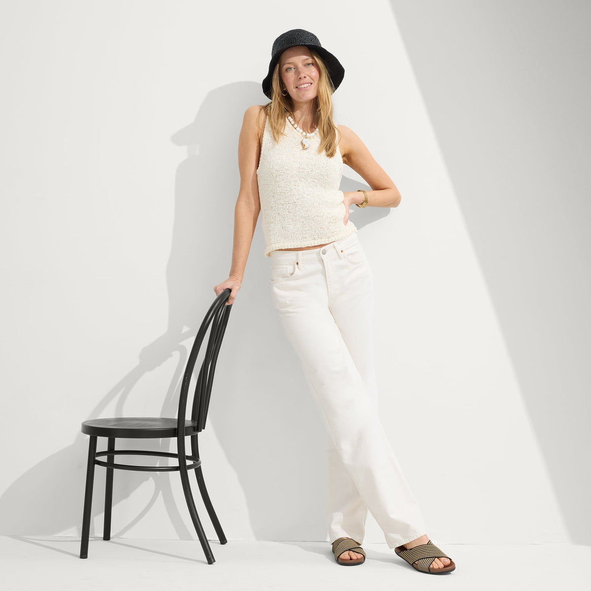 The Weekend Slide in Toffee Stripe | Rothys Women