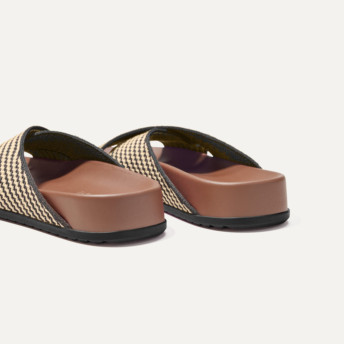 The Weekend Slide in Toffee Stripe | Rothys Women