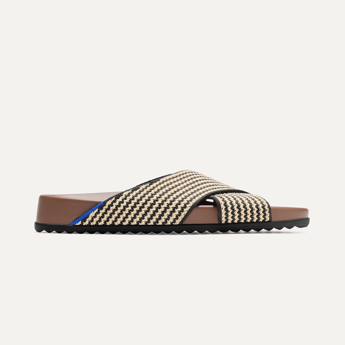 The Weekend Slide in Toffee Stripe | Rothys Women