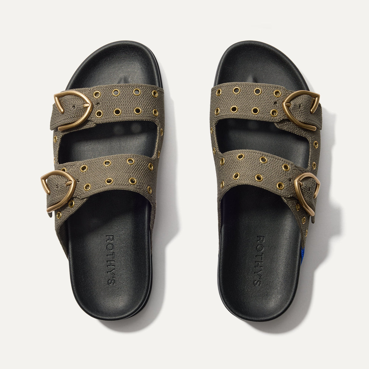 The Buckle Slide in Eyelet Safari | Rothys Women