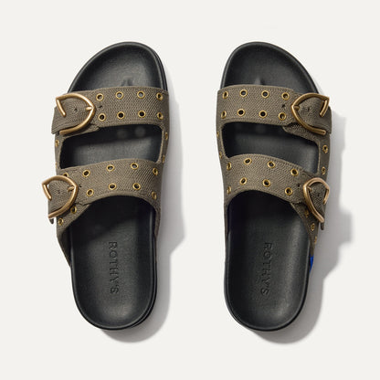 The Buckle Slide in Eyelet Safari | Rothys Women