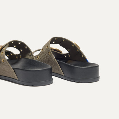 The Buckle Slide in Eyelet Safari | Rothys Women