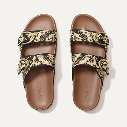 The Buckle Slide in Eyelet Bouquet | Rothys Women