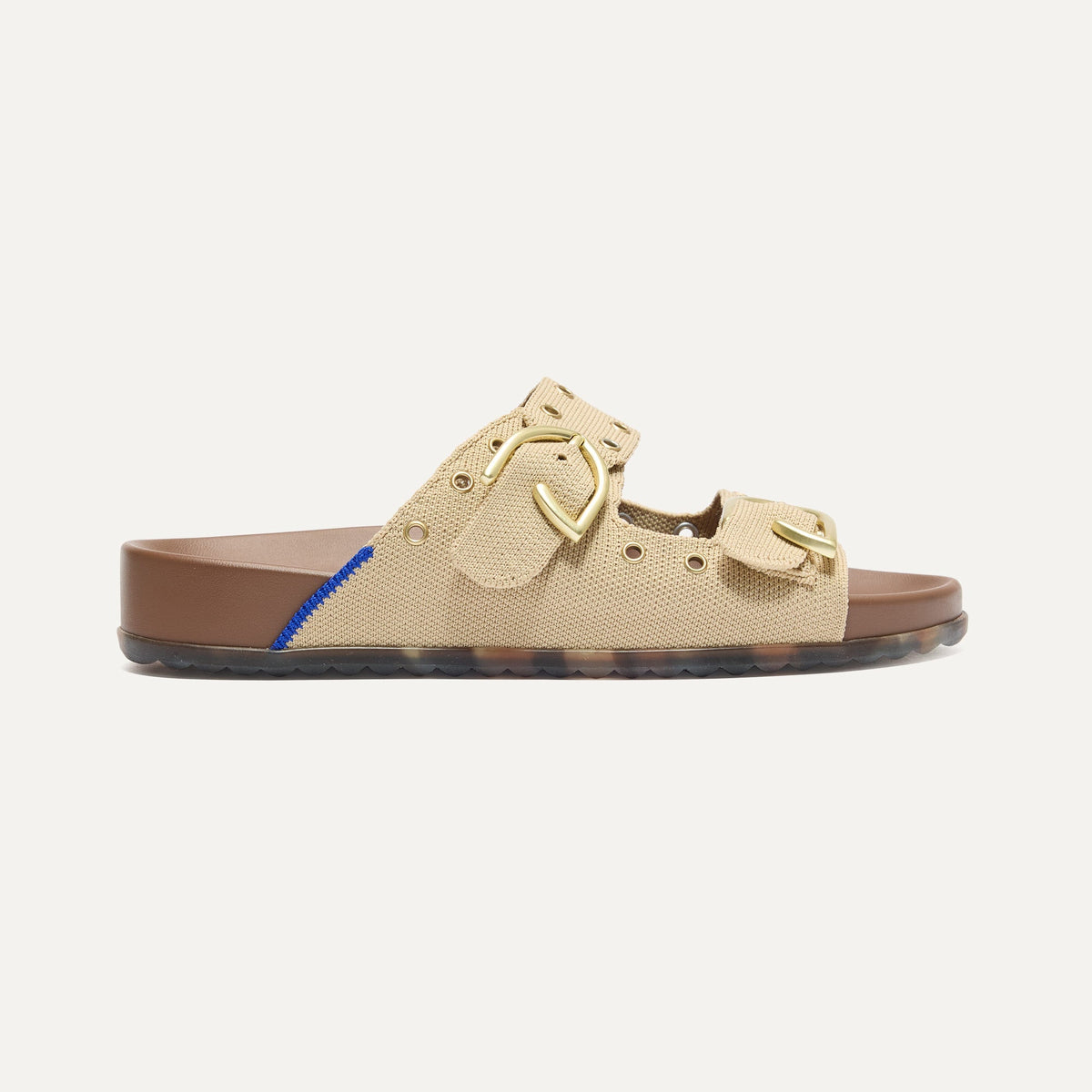 The Buckle Slide in Eyelet Wheat | Rothys Women