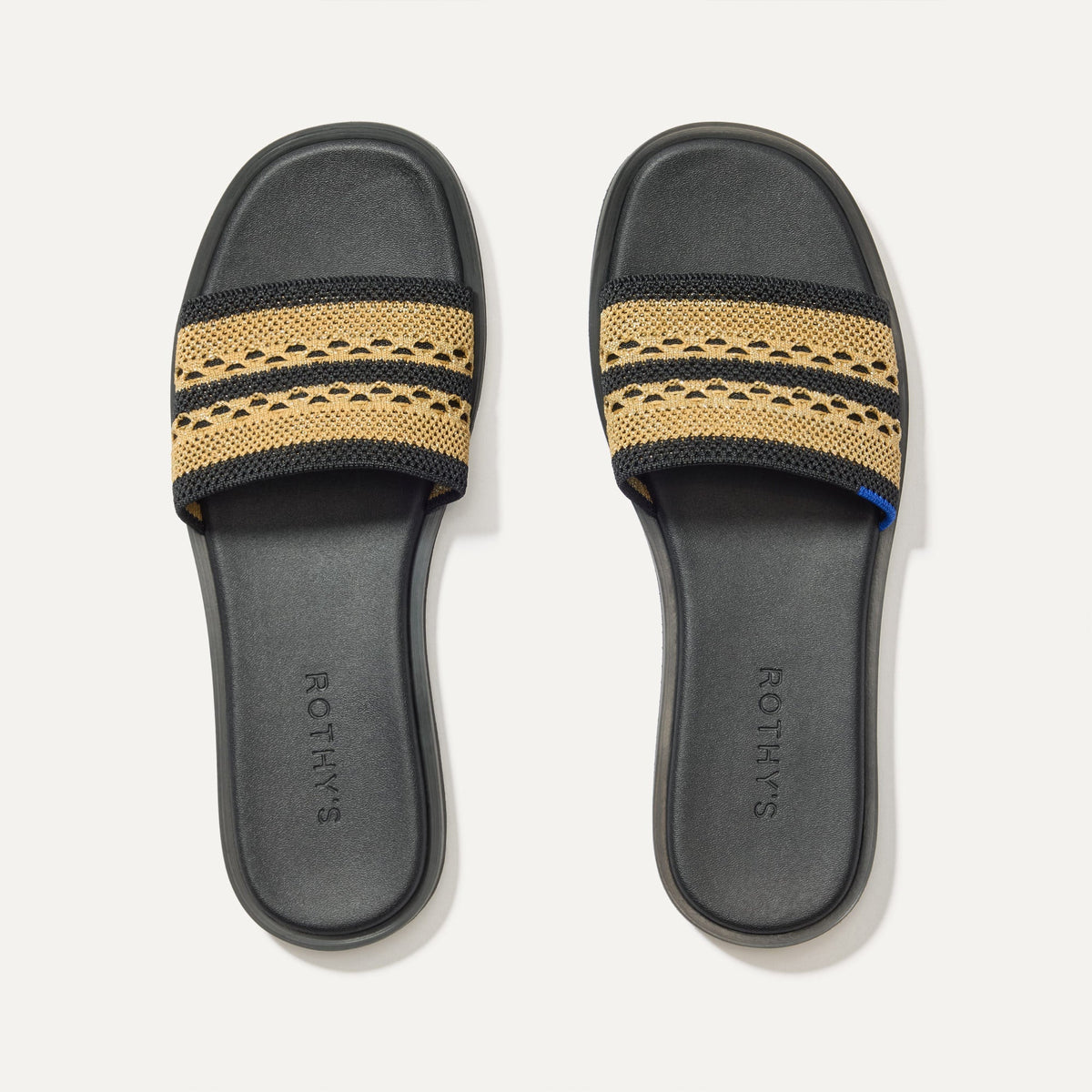 The Slide Sandal in Gilded Crochet | Rothys Women