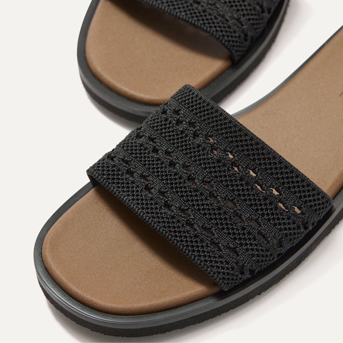 The Slide Sandal in Black Crochet | Rothys Women