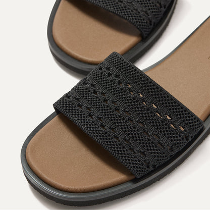 The Slide Sandal in Black Crochet | Rothys Women