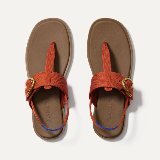 The T-Strap Sandal in Brick | Rothys Women
