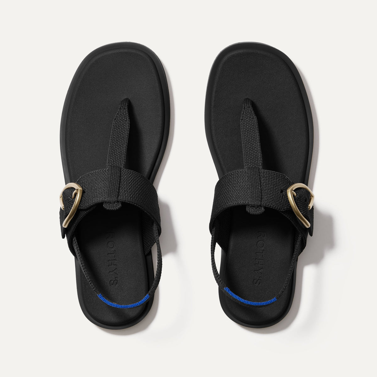 The T-Strap Sandal in Black | Rothys Women