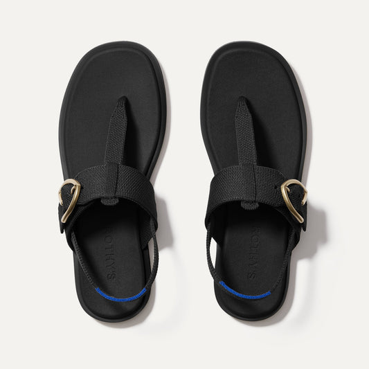 The T-Strap Sandal in Black | Rothys Women