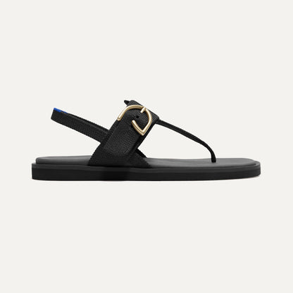 The T-Strap Sandal in Black | Rothys Women