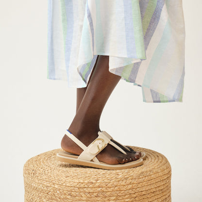 The T-Strap Sandal in Cream Puff | Rothys Women