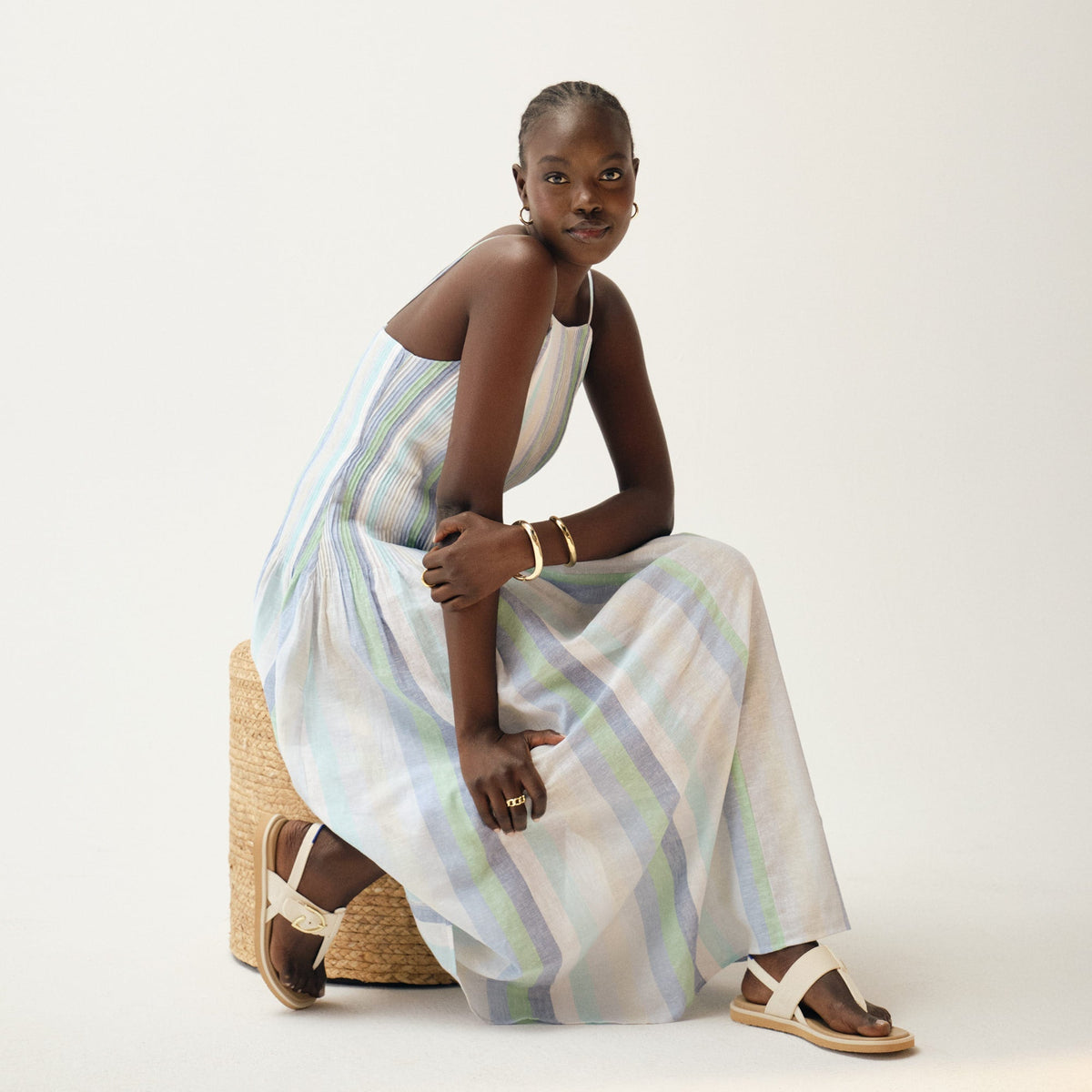 The T-Strap Sandal in Cream Puff | Rothys Women