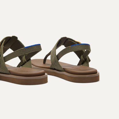 The T-Strap Sandal in Safari Green | Rothys Women