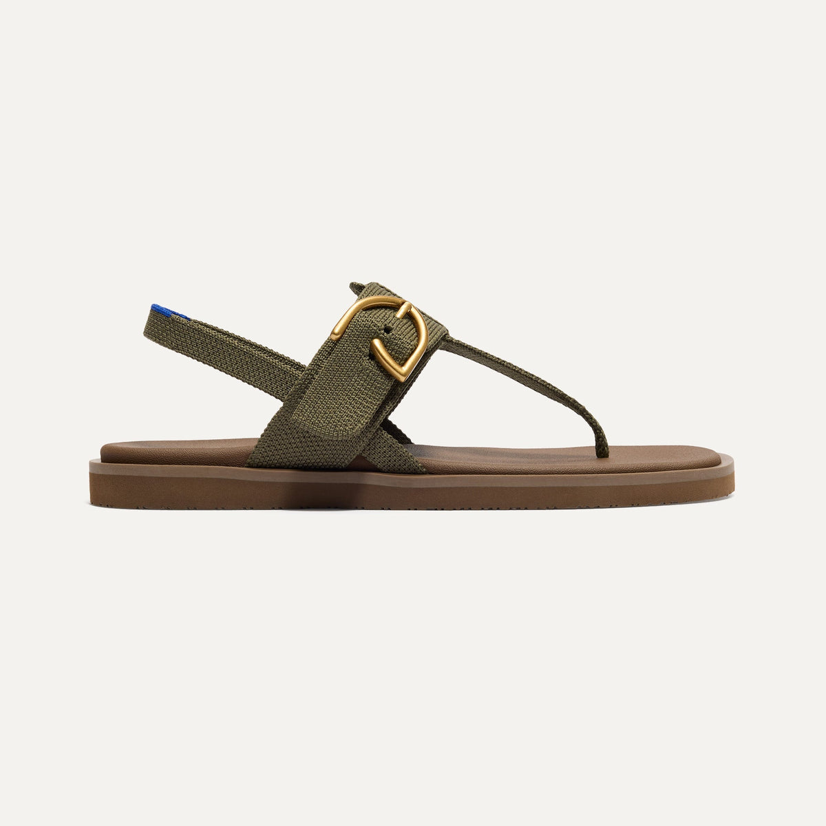 The T-Strap Sandal in Safari Green | Rothys Women