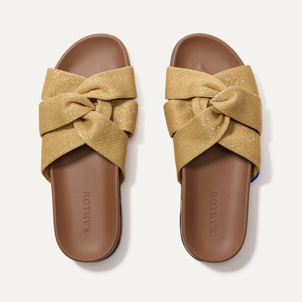 The Twist Slide in Metallic Golden Sun | Rothys Women