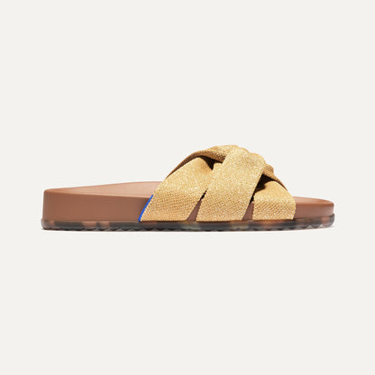 The Twist Slide in Metallic Golden Sun | Rothys Women