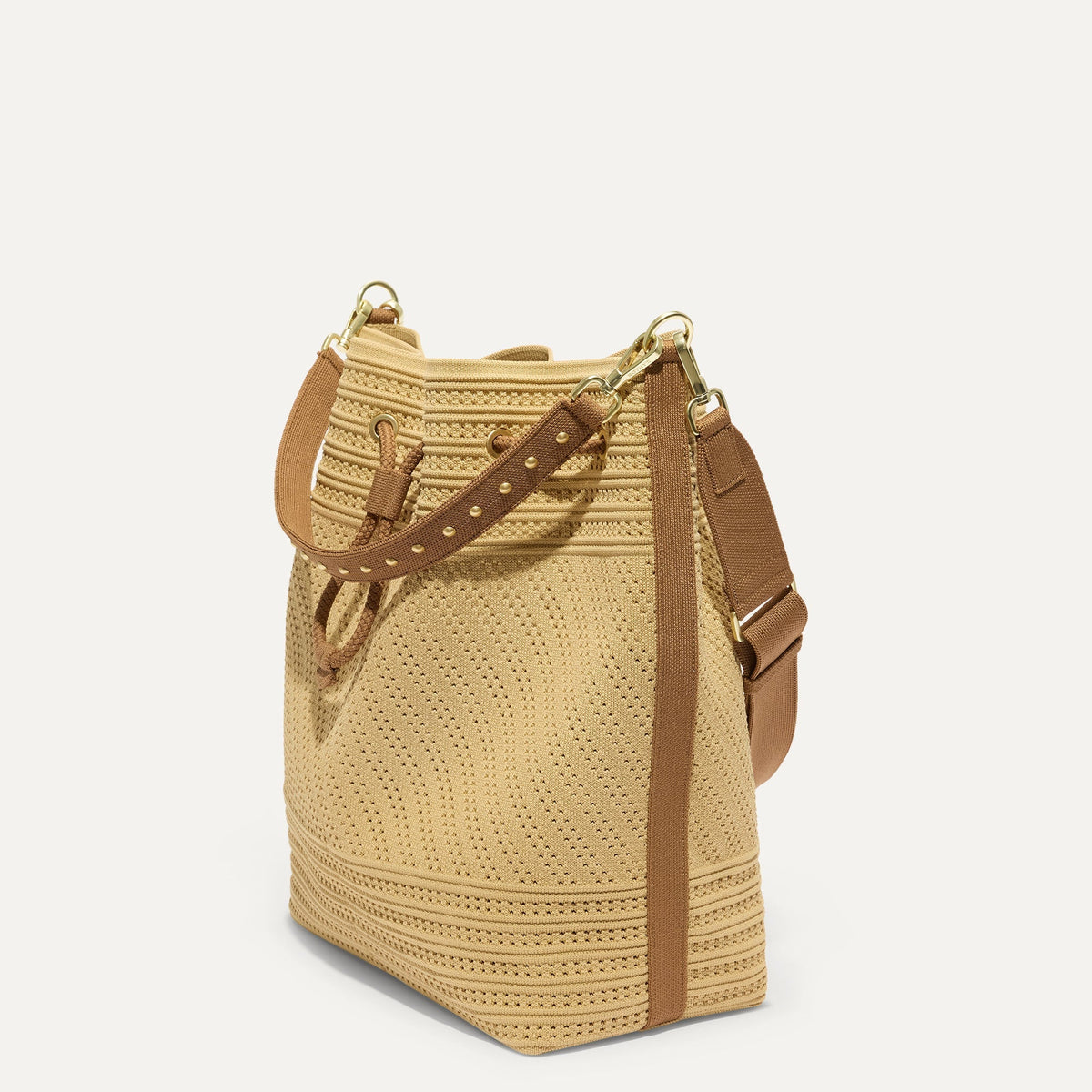 The Cinch Bucket Bag in Brown Butter Crochet | Rothys Women|Bags