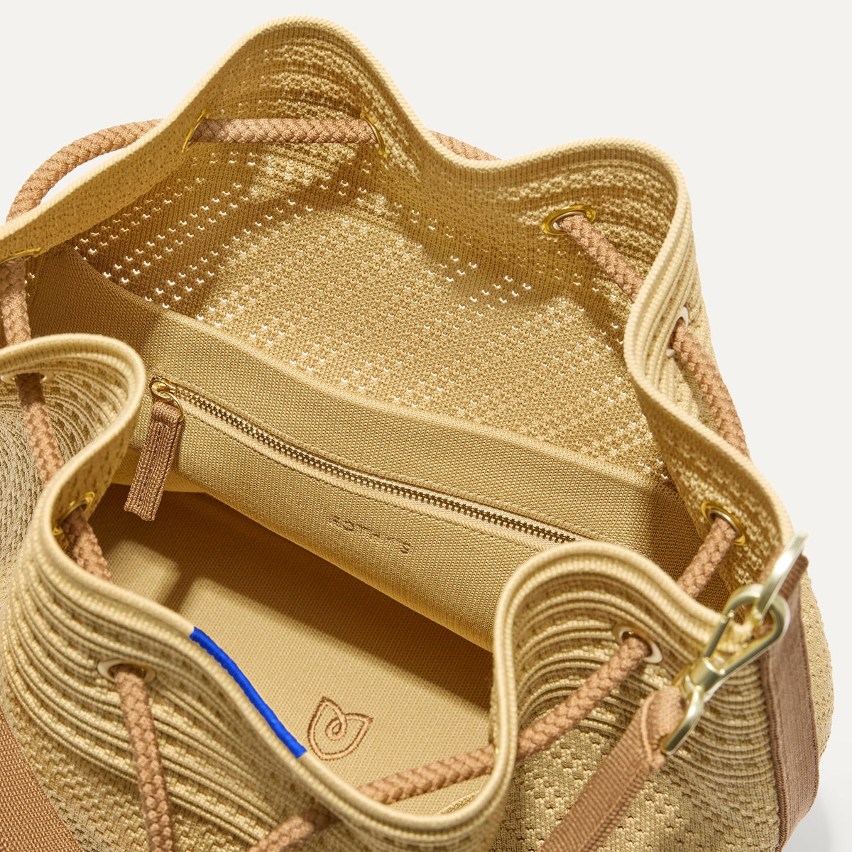 The Cinch Bucket Bag in Brown Butter Crochet | Rothys Women|Bags