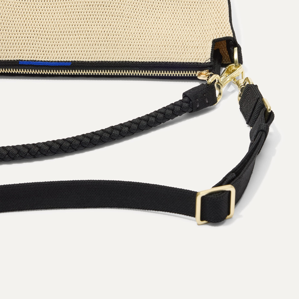 The Daily Crossbody in Black and White Raffia-Knit | Rothys Women|Bags