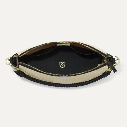 The Daily Crossbody in Black and White Raffia-Knit | Rothys Women|Bags
