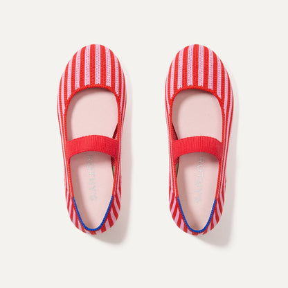 The Kids Mary Jane in Cherry Stripe | Rothys Women|Kids|New