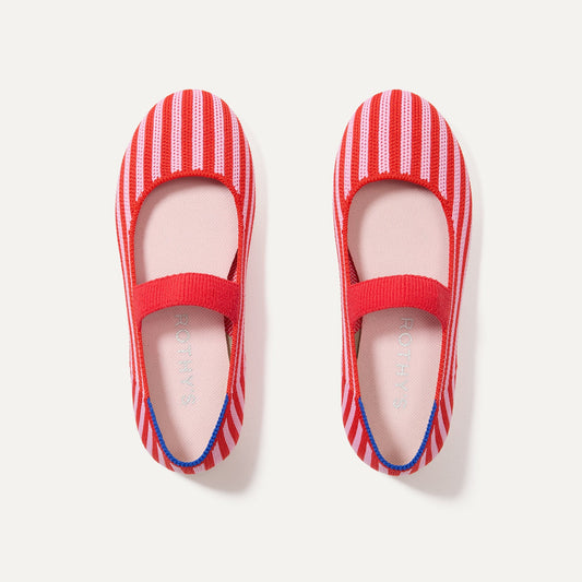 The Kids Mary Jane in Cherry Stripe | Rothys Women|Kids|New