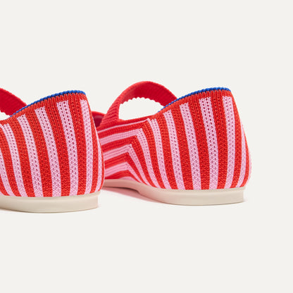 The Kids Mary Jane in Cherry Stripe | Rothys Women|Kids|New