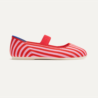 The Kids Mary Jane in Cherry Stripe | Rothys Women|Kids|New