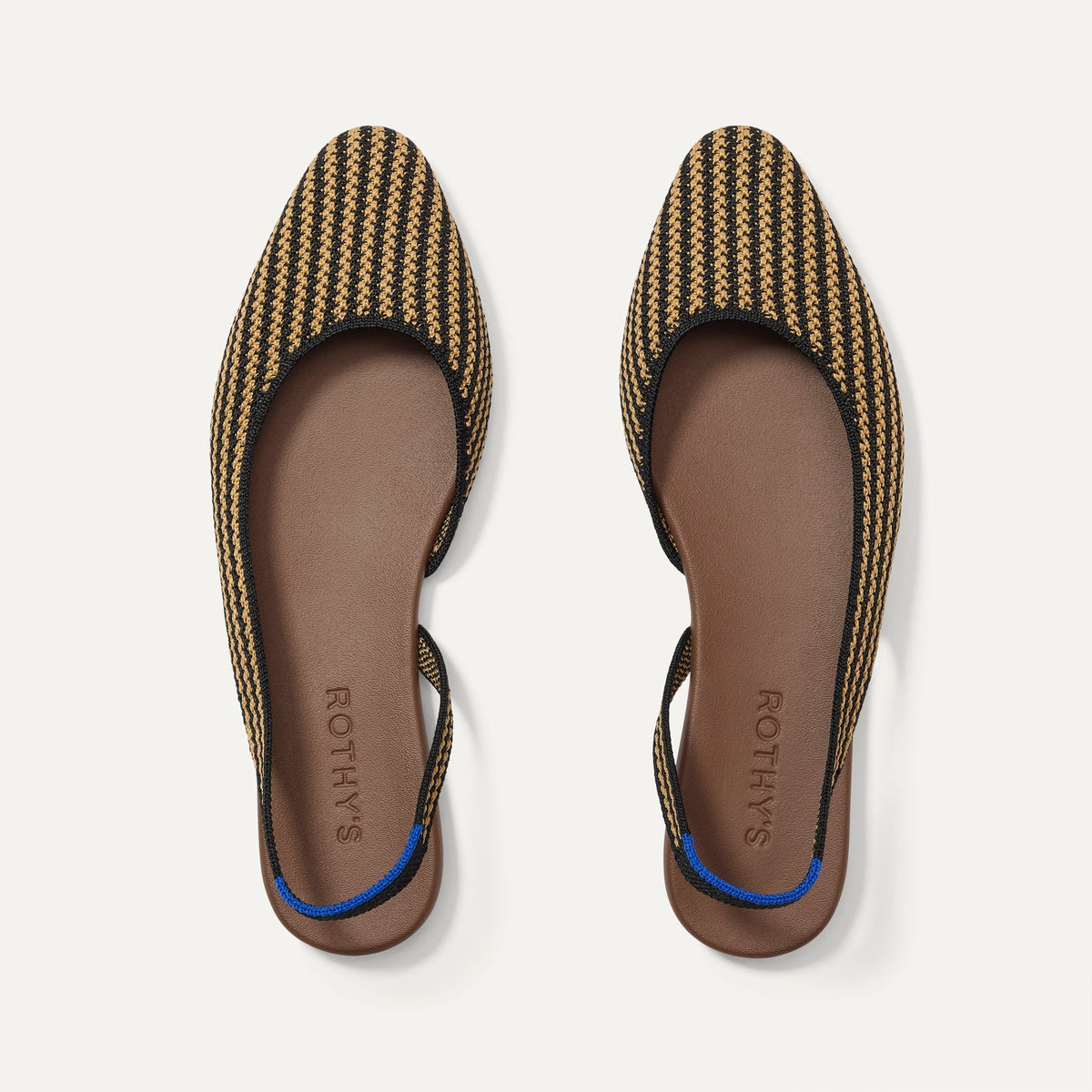 The Almond Slingback in Butterscotch Stripe | Rothys Women