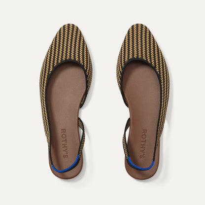 The Almond Slingback in Butterscotch Stripe | Rothys Women