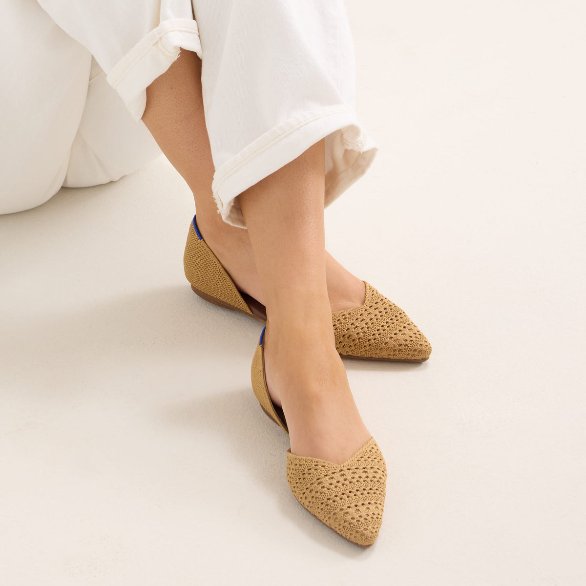 The D'Orsay Point in Camel Crochet | Rothys Women