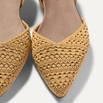 The D'Orsay Point in Camel Crochet | Rothys Women