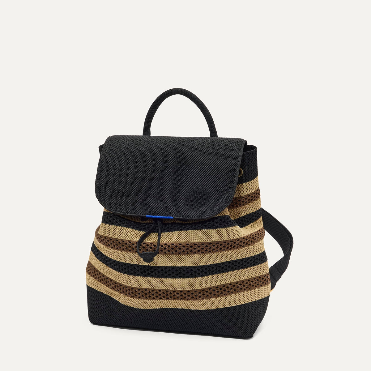 The Cinch Backpack in Mocha Stripe Crochet | Rothys Women|Bags