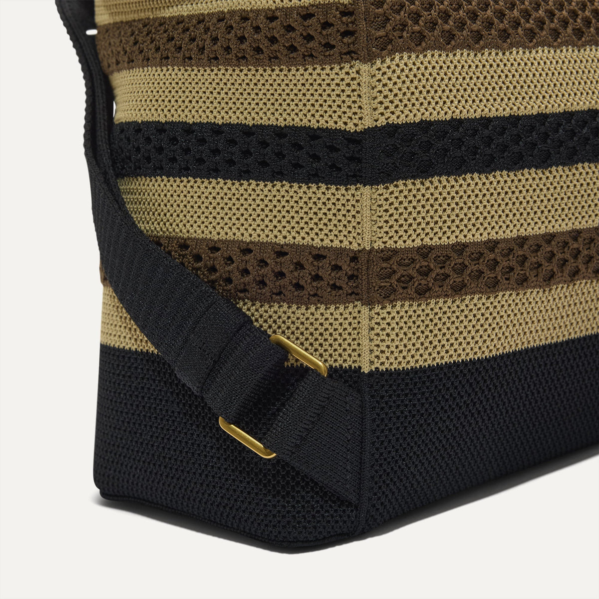 The Cinch Backpack in Mocha Stripe Crochet | Rothys Women|Bags