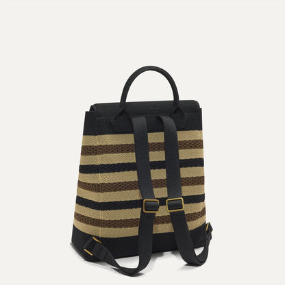 The Cinch Backpack in Mocha Stripe Crochet | Rothys Women|Bags
