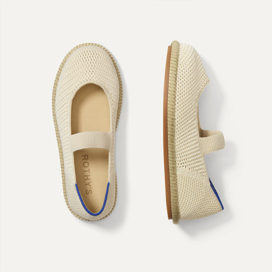 Girls' Mini Mary Jane in Opal Raffia-Knit | Rothys Women|Men|Kids|New