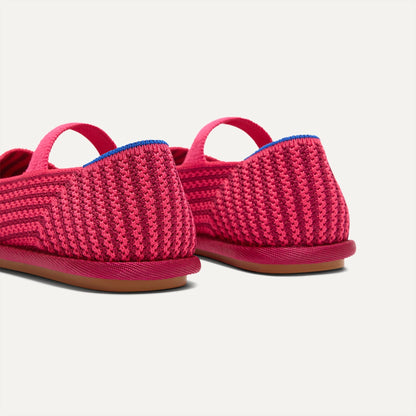 Girls' Mini Mary Jane in Raspberry Stripe | Rothys Women|Men|Kids|New