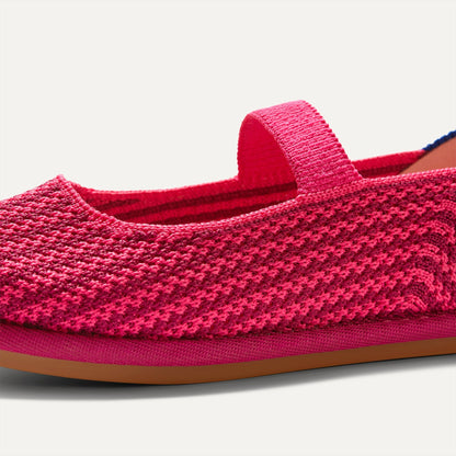 Girls' Mini Mary Jane in Raspberry Stripe | Rothys Women|Men|Kids|New