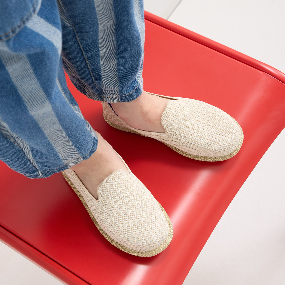 The Mini Loafer in Cream Puff Stripe | Rothys Women|Men|Kids|New