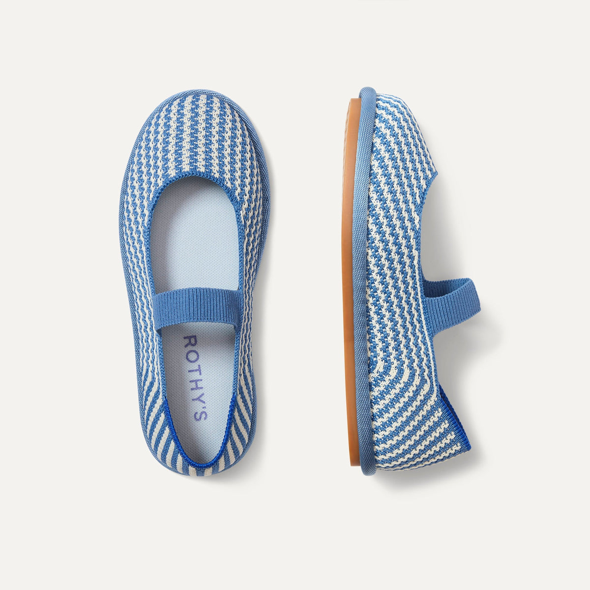 Girls' Mini Mary Jane in Blueberry Stripe | Rothys Women|Men|Kids|New