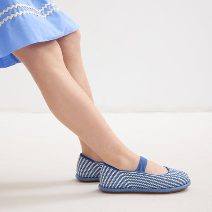 Girls' Mini Mary Jane in Blueberry Stripe | Rothys Women|Men|Kids|New