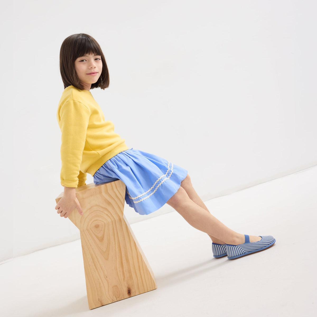Girls' Mini Mary Jane in Blueberry Stripe | Rothys Women|Men|Kids|New