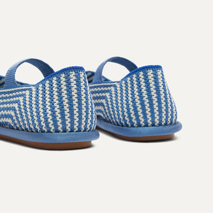Girls' Mini Mary Jane in Blueberry Stripe | Rothys Women|Men|Kids|New