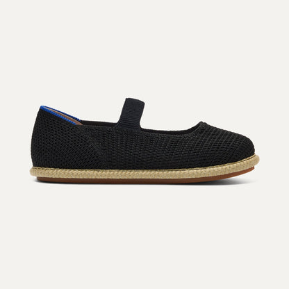 Girls' Mini Mary Jane in Black Raffia-Knit | Rothys Women|Men|Kids|New