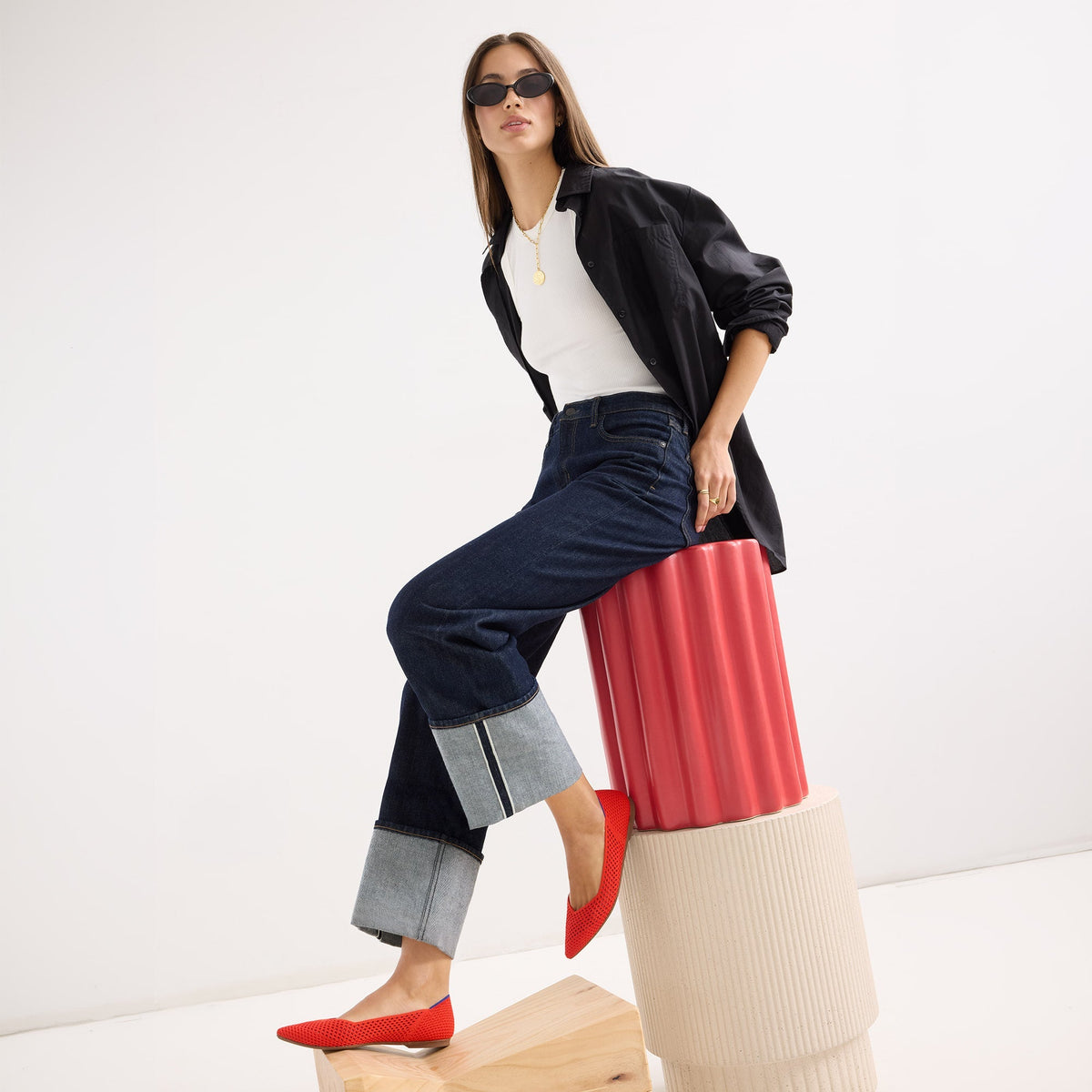 The Point II in Poppy Mesh | Rothys Women