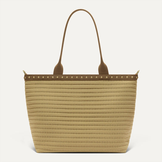 The Lightweight Zipper Tote in Brown Butter Crochet | Rothys Bags