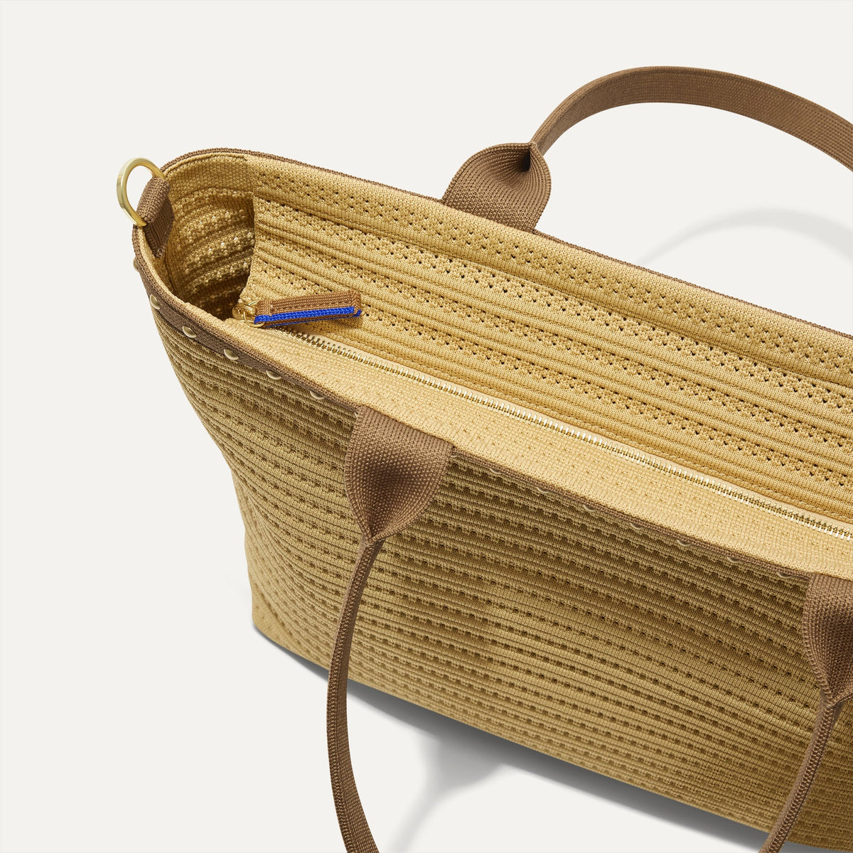 The Lightweight Zipper Tote in Brown Butter Crochet | Rothys Bags