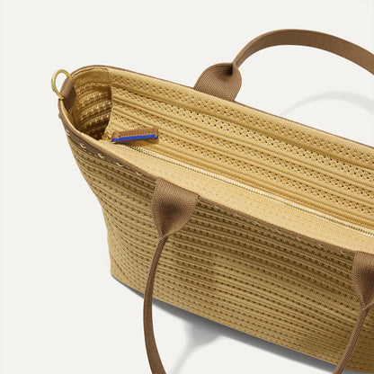 The Lightweight Zipper Tote in Brown Butter Crochet | Rothys Bags