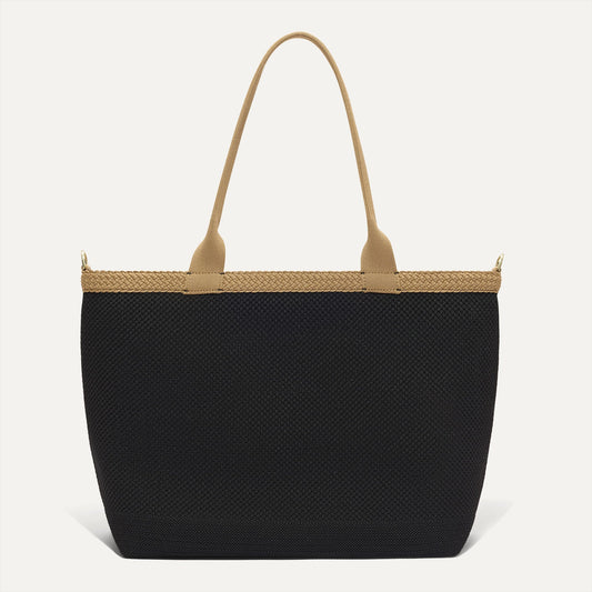 The Lightweight Zipper Tote in Black Espresso Open-Knit | Rothys Bags